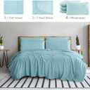 Mueller Ultratemp King Size Sheets Set, Super Soft 1800, 6 Piece, Deep Pocket up to 16" Cooling Sheets King Size, Transfers Heat, Breathes Better, Hypoallergenic, Wrinkle, Light Teal