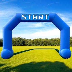 OZIS 20Ft Start Finish Line Inflatable Arch with Built-in Blower, Hexagon Inflatable Archway for Outdoor Impactful Race Advertising Commerce School Sport (Blue)