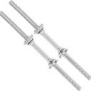 Yes4All Pair of Threaded Dumbbell Handles 24 inch with Collars, Chrome Grip, Fit 1” Plates, Weight Bar Connector