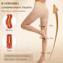 Wegitcs 8-15 mmHg Sheer Compression Pantyhose for Women Shaping, 1 Pair Nude Sheer Tights Compression Stockings, Support Hose for Varicose Veins, Edema, Pain Relief, Flying, Beige, L