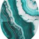 Marble Toilet Lid Cover Elongated Teal Oblong Toilet Seat Cover Soft and Absorbent Toilet Toilet Seat Lid Covers for Bathroom Decorative Washable Toilet Lid Covers Accessories