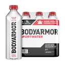 BODYARMOR SportWater Alkaline Water, High Alkaline Bottled Water, pH 9+, 1 Liter (6 Pack), Refreshing Electrolyte Water Pack, Wide Mouth Bottle (EXP 12/31/27)