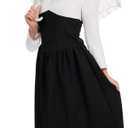 fun shack Victorian Costume Women, Regency Dress, Victorian Dress, Ladies Costume for Historical Events and Parties (X-Large, Black)