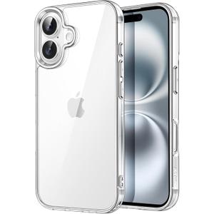 JETech Case ONLY for iPhone 16 Plus 6.7-Inch, Non-Yellowing Shockproof Phone Bumper Cover, Anti-Scratch Clear Back (Clear)
