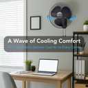 Comfort Zone 16-Inch Oscillating Wall Mount Fan Quiet 3-Speed Indoor Fan with 60 Adjustable Tilt, Pull-Chain Control & Durable Metal Grille Space-Saving Cooling for Home, Office, & Greenhouse