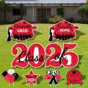 2025 Graduation Yard Sign Stakes Decorations - Congrats Grad Class of 2025 Outdoor Lawn Decor - High School College Grad Graduation Party Decoration Supplies(Red)
