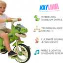 Dinosaur Kids Tricycle, Toddler Bike with Music, Lights, Storage Basket, Big Light-Up Wheels, Indoor Outdoor Trike, Best Gift for Boys Girls Ages 3-6, Preschool Kids Tricycle (Green+Lights)
