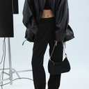 Women Faux Leather Blazer Vintage Lapel Boyfriend PU Jacket Long Sleeve Button Down Coat Streetwear (Medium)