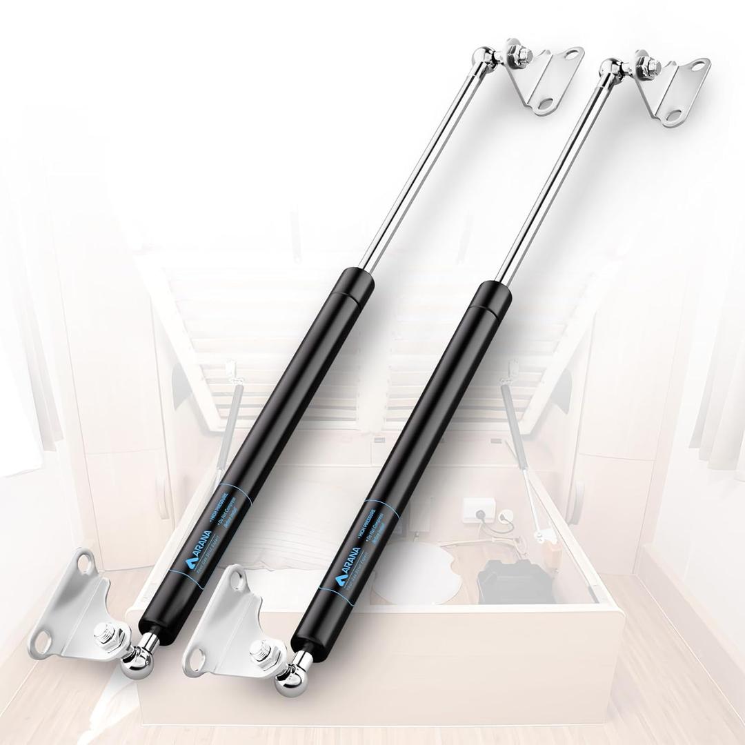 ARANA Gas Struts 20 inch 100 lbs with Brackets, Heavy Duty Hydraulic Shocks for Trap Door, 20" Gas Springs Lift Support Arm for Heavy Lid Outdoor Window Boat Hatches(Fits 80-110 lbs Lid), 2 Pcs