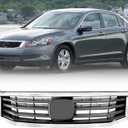 Front Bumper Grille Black With Chrome Mesh Grill For Honda Accord Bumper Upper Grill 2008 2009 2010