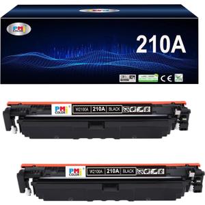 2 Pack Replacement for HP 210A Black Toner Cartridge W2100A Replacement for Color MFP 4301fdw 4301fdn Pro 4201dw 4201dn Series Printer Ink (with Chip)