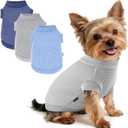 3 Pack Dog Shirt for Dogs Girl Boy Dog Clothes Warm Soft Sweatshirt Outfit for Dogs Cats Pet Apparel (Grey+Navy+Blue, Medium)