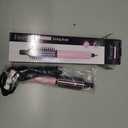 Farery Mini Thermal Brush 3 Temperature Adjustable, 3/4 Inch Travel Curling Iron for Short Hair, Heated Round Brush for Touch ups and Small Curls, Travel Size Curling Wand, Dual Voltage, Pink