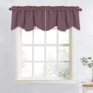 NICETOWN Girls Bedroom Curtain Valances Small Window Topper for Kitchen Bathroom Living Room Nursery Office Blackout Window Shade for Camper RV, 52" W x 18" L, 1 Piecce, Dry Rose
