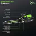 Greenworks 80V 16" Brushless Cordless Chainsaw (Great For Tree Felling, Limbing, Pruning, and Firewood), 75+ Compatible Tools, 2.5Ah Battery and Charger Included