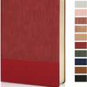 Lined Journal Notebook for Work College Ruled Note Book 5.79"x8.27" A5 PU Leather Daily Journaling 216 Pages for Women Men Writing Home School Supplies Business (Red)