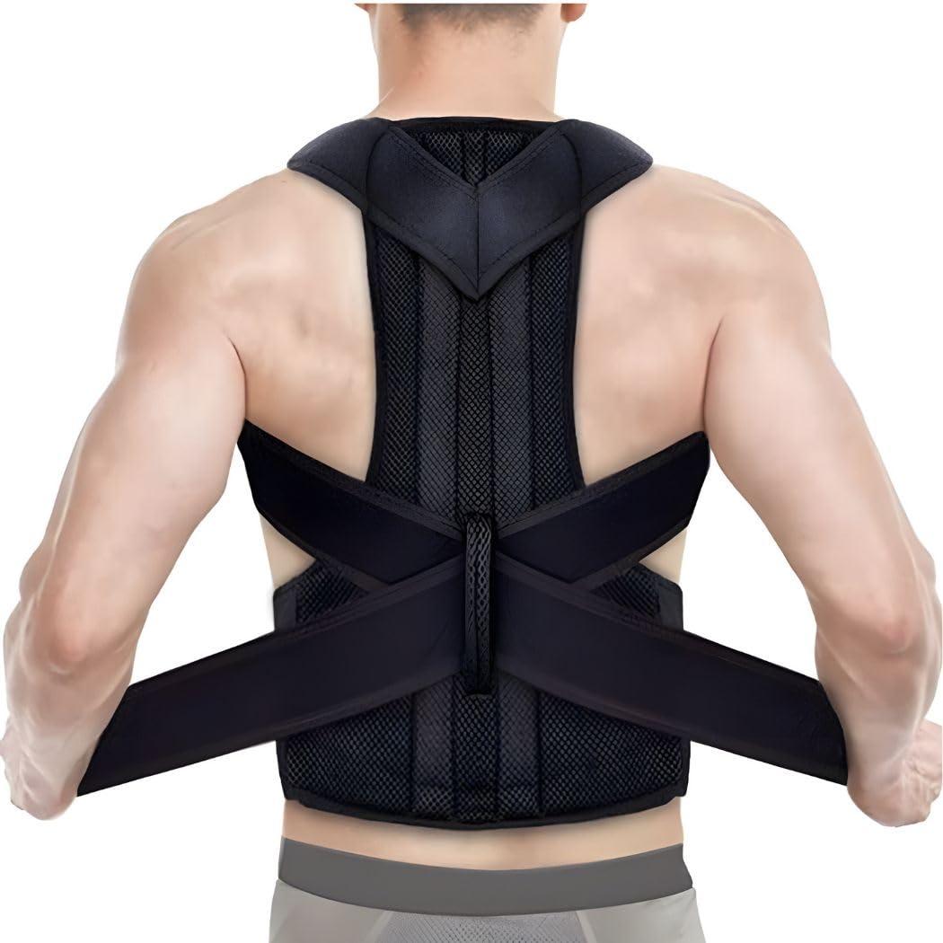 3-in-1 Posture Corrector for Men & Women | Adjustable Back Brace with Lumbar & Upper Back Support | Spine Alignment, Shoulder Straightener & Pain Relief | Breathable Full Back Support Brace (Black)
