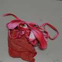 WDIRARA Women's Micro Halter Cheeky 3 Piece Thong Bikini Set with Mesh Cover Up SkirtSize L
