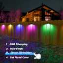 Aulanto Solar Fence Lights 4 Pack-Plus,100 Lumen Big Outdoor Solar Light IP65 Waterproof, Warm White and 10 RGB Modes,Fence Lights Otdoor Solar Lighting for Backyard,Garden,Fence,Wall,Deck,Stairs.