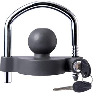 METOWARE Trailer Coupler Lock Universal Adjustable Heavy-Duty Steel Trailer Hitch Lock, Anti Theft Trailer Ball Lock Towing Lock for Towing Caravan Trailer Security Fits 1-7/8",2, 2-5/16" Coupler