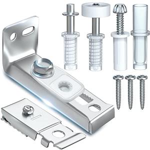 Bifold Door Hardware Repair Kit - 1 Pack Bi-fold Sliding Closet Doors Replacement Parts Include Top & Bottom Bracket, 3/8" Pivot, 7/8" Guides Wheel, for Folding Pocket Door Accordion