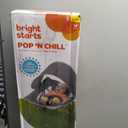 Bright Starts Pop 'N Chill Baby Chair Travel Seat, Indoor/Outdoor Use, Infant Seat with UPF 50+ Canopy, Grey, Ages 0-6 Months
