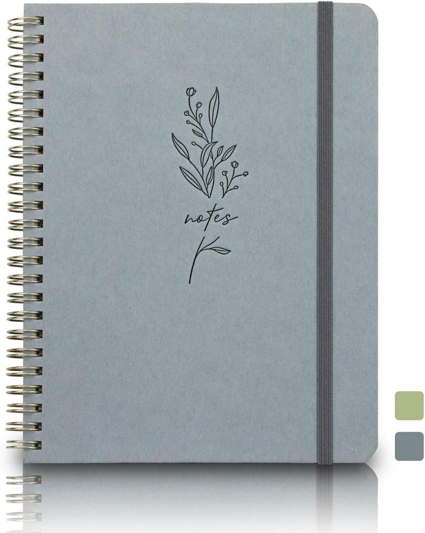 4 x Lined Spiral Journal Notebook for Women & Men,140 College-ruled Notebook for Work Writing taking Notes,A5-Dusty Blue