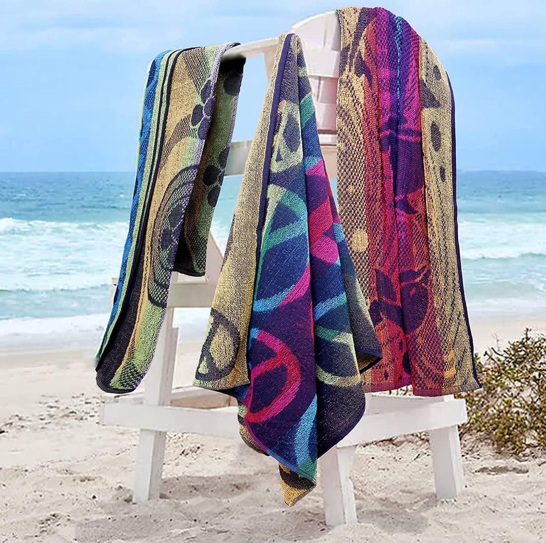 Terry Beach Towel and Hotel Pool Towel | Soft Oversized Towel Pack of 6 Pieces 