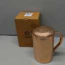 Copper Water Pitcher with Lid  100% Pure Copper Jug for Drinking Water, Juices and Beverages (68oz / 2L) | Handcrafted Hammered Vessel