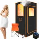 Portable Steam Sauna Box for Home, Personal Saunas at Home Warm Sauna Tent, 3L/1200W Steamer, Remote Control, Folding Chair, Indoor Single Person Home Spa, 32" x 32" x 71"