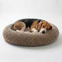 Muddy MatCloud K-9 Bed for Dogs & Cats, Soft & Relaxing Donut Dog Bed, Chenille Material, Removable Cover, Washable & Dryer SafeBeige Medium(35'x35')