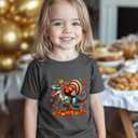 Funny Thanksgiving Shirts for Kids Toddler Boys Girls Turkey Pumpkin Graphic T-Shirt Clothes Tops Tee 2-8 Years (Black)