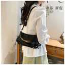 Shoulder Bag for Women Cute Hobo Purses and Handbags Y2K Mini Retro Clutch Underarm Purse (HA001-1 black)