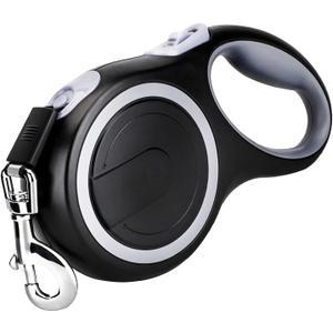 26Ft Retractable Dog Leash, Heavy Duty Great Leash for Dog up to 110 lbs, Anti-Slip Rubberized Handle, One-Handed Brake, Strong Nylon Tape, Tangle FreeMK-DEF