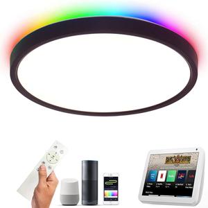 12" Smart Ceiling Light Fixture Compatible with Alexa, LED Close to Ceiling Lights with App Control Color Change for Bedroom, Kitchen Island, 30W