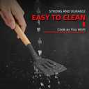 Silicone Cooking Utensils Set, 11 Pcs Black Silicone Cooking Utensils Set, Nonstick & 230°C Heat Resistant Cooking Utensils with Wooden Handle, Cooking Utensil Set for Culinary Enthusiast (Black)