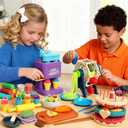 4 in 1 Playdough Sets for Kids Ages 4-8, 24 Colors Dough Accessories with Ice Cream/ Noodles/ Cake Makers, Kitchen Pretend Play Tools Kit, Birthday Gifts Toys for Toddlers Boys Girls 3 4 5 6 7 8