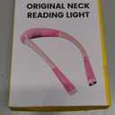 Glocusent Book Light, 3-Color & 6-Brightness Reading Light, Bendable Neck Light, 80-hr Lasting Rechargeable Book Light, Perfect Reading Lights for Books in Bed, Knitting, Book Lovers Gifts - 1Pack (Standard-Medium, Pink)