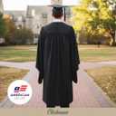 CLERKMANS Classic Masters Graduation Cap And Gown With Tassel Package (Black), Size 45