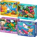 QUOKKA Puzzles for Toddlers 4-6  4 x 48 Pieces Jigsaw Puzzles for Kids Ages 3-5  Learning Insects, African, Amazon, Ocean Animals Puzzle for 2-4  Jigsaw Game for Boy and Girl 4-8 Year Old