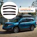 4pcs Smoke Tint Window Visors Compatible with 2016-2022 Honda Pilot, Set of 4 Front+Rear Sun Rain Guard Vent Outside Mount Tape On Style Acrylic