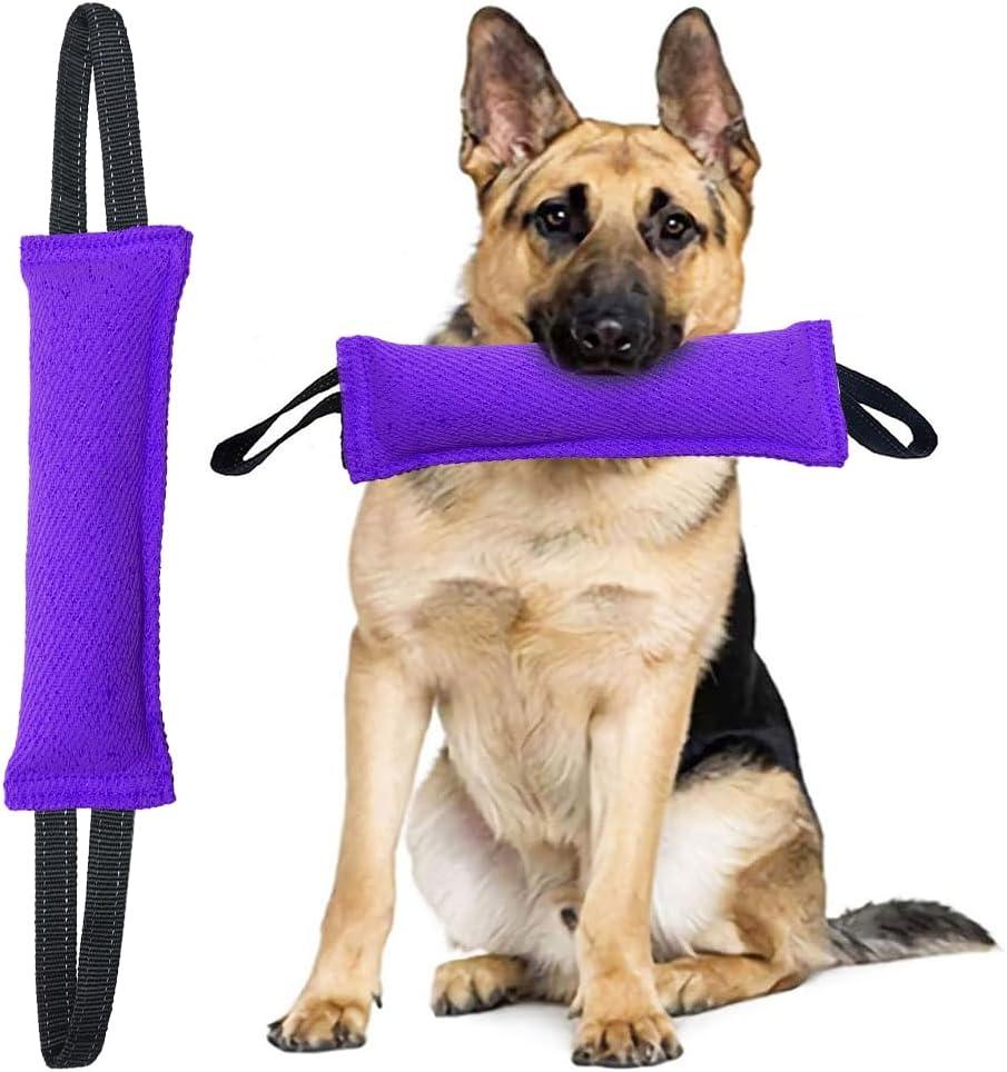 Clysoru tug Toy for Dogs Tug of War Dog Bite with 2 Strong Handles Made Durable Tear Resistant Stitches (Purple)