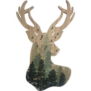 Limygus Wall Hanging Decor Deer Head Wall Art MDF, 10x16 inches, Unframed, Indoor, Home Office, Bathroom, Bedroom, Living Room, Wood, Art Deco, 0.66lbs
