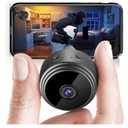 2025 Upgraded Small Camera Wireless Indoor - WiFi Small Cameras Wireless - 1080P HD Home Security Camera Vision (Black)