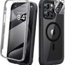 Diaclara Magnetic for iPhone 15 Pro Case, [Military-Grade Drop Proof & Fit for MagSafe] Built-in Shockproof Screen Protector, [Camera Lens Protector] Phone Cover for iPhone 15 Pro 6.1"(Black)