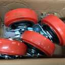 Caster Wheels,Industrial Heavy Duty Caster Set of 4,Polyurethane Surface TPE Casters,Load 5000Lbs Swivel Brake Plate Casters,for Industrial Equipment (2Side Brake & 2 Rigid, 6 inch)