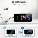 2 Pack Alarm Clock for Bedroom, RGB Digital Clock Large Display, Dual Alarm Clocks for Bedrooms Heavy Sleepers, Plug-in Desk Clock with Temperature, Dimmable Night Mode, Battery Backup(White+Black)
