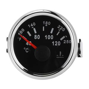FastUU Electric Water Temperature Gauge, 40-120  Waterproof Boat Water Temp Gauge, 52mm/2in Marine Engine Water Temp Meter for Boat, RV, Car, Truck, Generator (Black Dial)