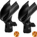2 Pcs Universal Microphone Clip, Adjustable Mic Clip Holder for Mic Stand, Come with 5/8" Male to 3/8" Female Screw Adapter