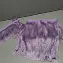 Womens Sexy 2 Piece Outfits Sleeveless Crop Top Feather Tassels Bodycon Mini Dress Outfits Clubwear, Size Medium